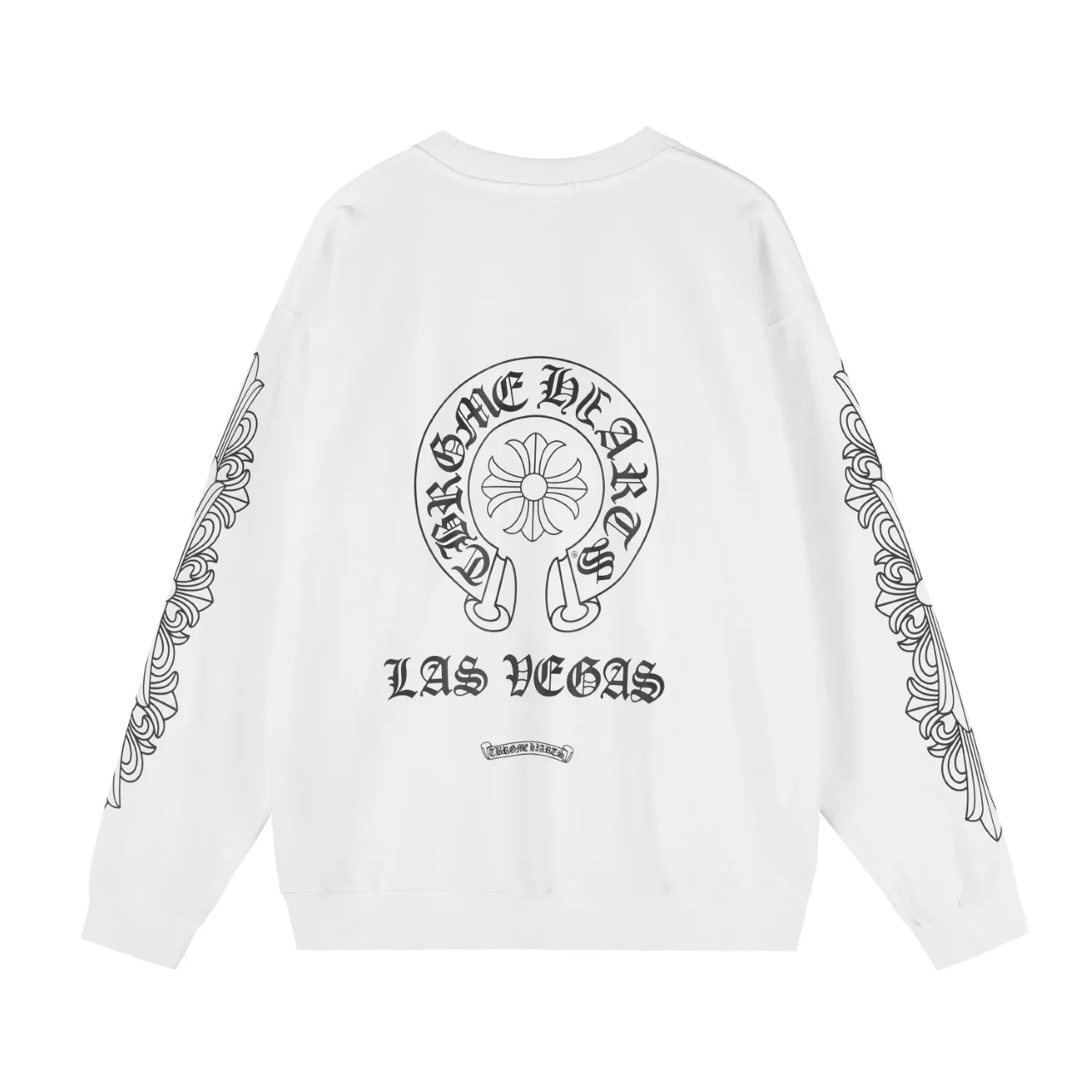 P250 Chrome Hearts Chrome Hearts Horse Shoe Printed Round Neck Sweatshirt Size: SMLXL Color: White Black